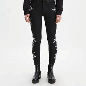 Levi's Premium 721 High Rise Embroidered Ankle Skinny Jeans #8 Size 27